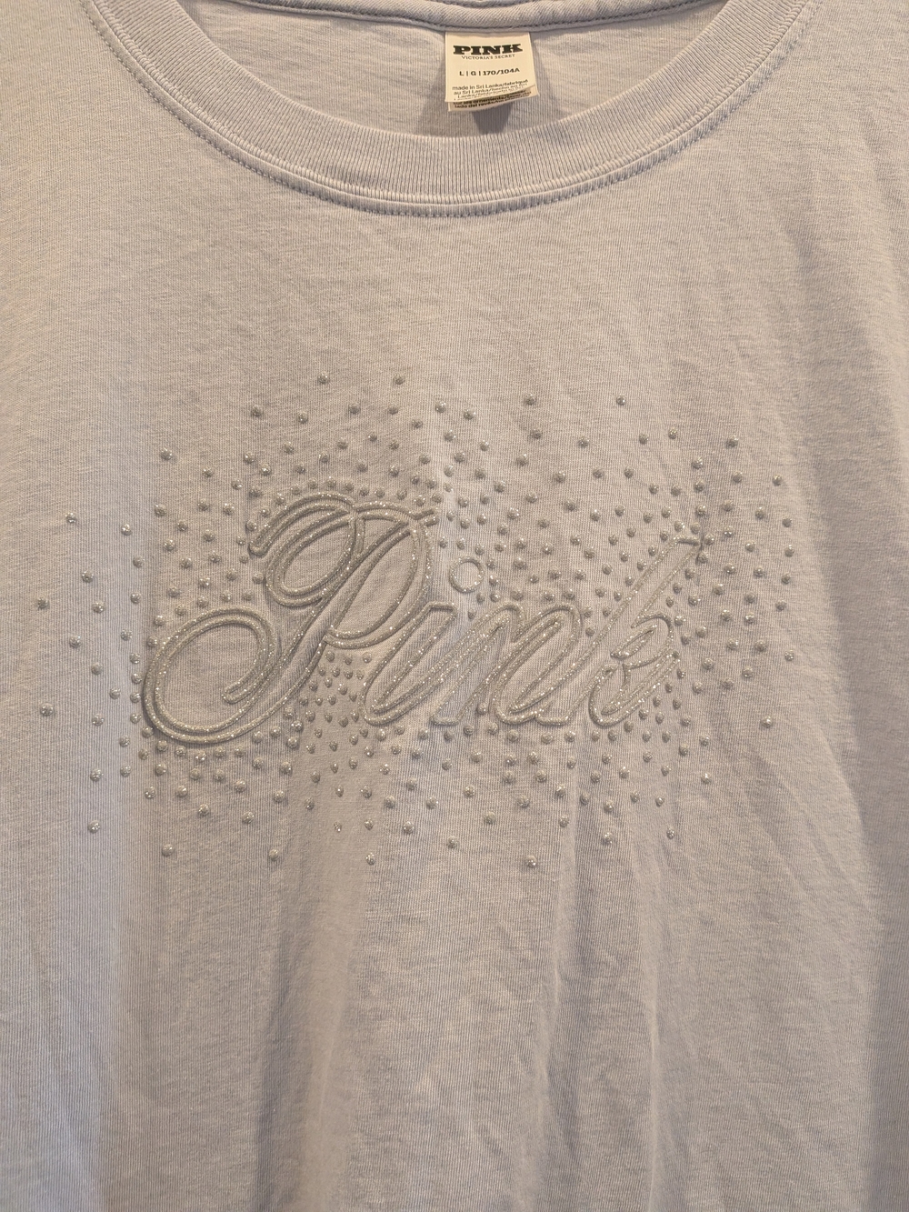 Victoria's Secret Light Blue Long-Sleeve Logo Tee - Picture 3 of 6